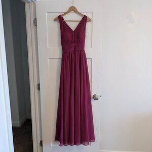 Azazie Glenna Evening Gown Mulberry W S4 Prom Bridesmaid Wedding Party Formal